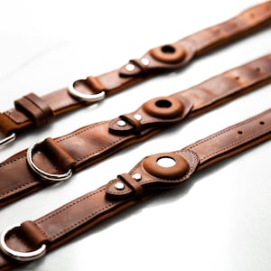Collares para mascotas AirTag de cuero envejecido