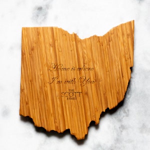Personalized Ohio State Shaped Cutting Board | 16 Options