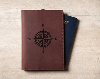 Personalized Leather Passport Cover Holder  by Left Coast Original