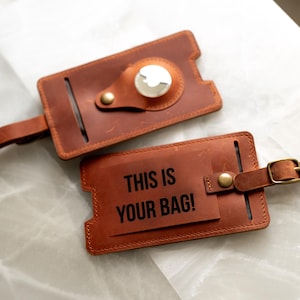 Gepersonaliseerde leren AirTag-bagagelabel