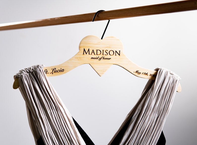 5 Shapes to Choose From Personalized Wooden Hanger The Woodwright Wedding Hanger by Left Coast Original image 6