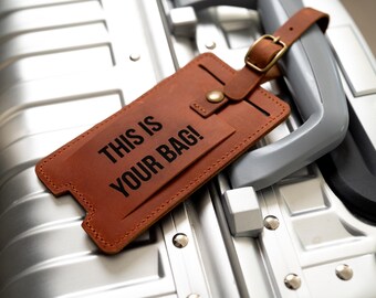 Personalized Leather AirTag Luggage Tag