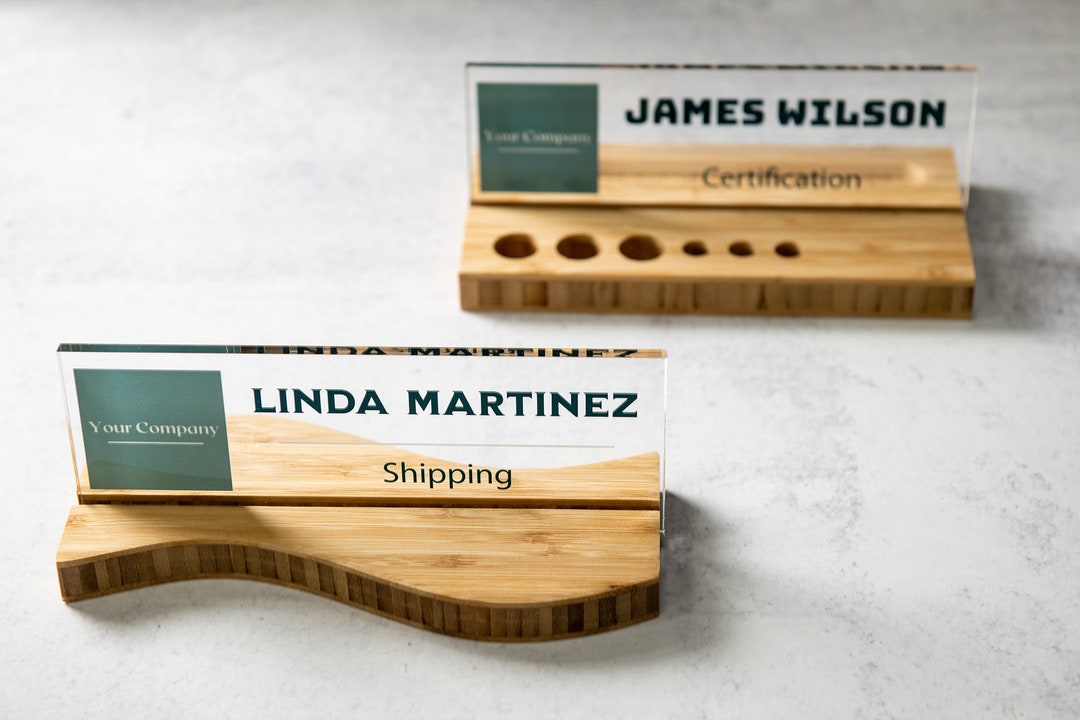 Acrylic Desk Name Plate Personalized Custom Print Etsy