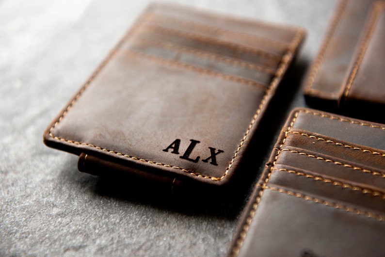 Personalized Leather Magnetic Money Clip 