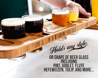 Personalized Beer Flights and Charcuterie Planks - 4 Styles and Gift Sets Available