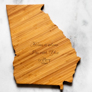 Personalized Georgia State Shaped Cutting Board | 16 Options