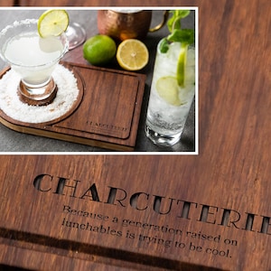 Funny Engraved Custom Barkeep Board - Real Wood With 45 Design/Phrase Options