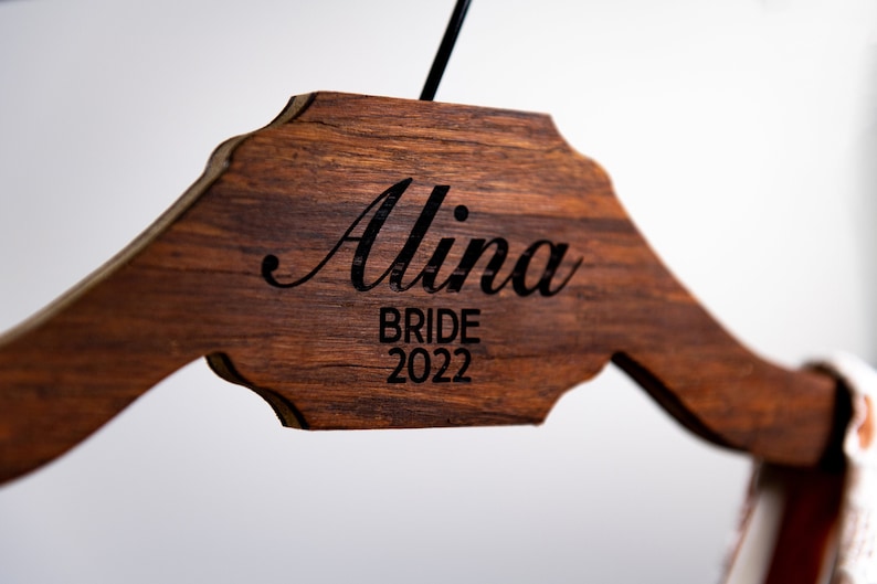 5 Shapes to Choose From Personalized Wooden Hanger The Woodwright Wedding Hanger by Left Coast Original image 3