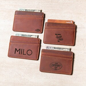 パーソナライズされた超薄型ミニマリストレザーウォレット - Left Coast Original の Boca Wallet