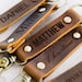 Personalized, Engraved Distressed Leather Keychain The St. Augustine by Left Coast Original 