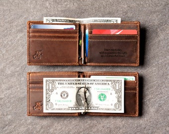 Slim Personalized Distressed Leather Wallet The Key Largo Wallet by Left Coast Original