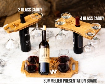 Wine Glass Caddy Personalized - Four Styles and Gift Sets Available