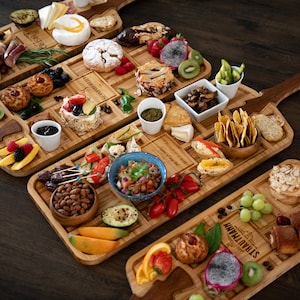 Personalized Tapas Board Serving Tray for Appetizers and Charcuterie with Handle