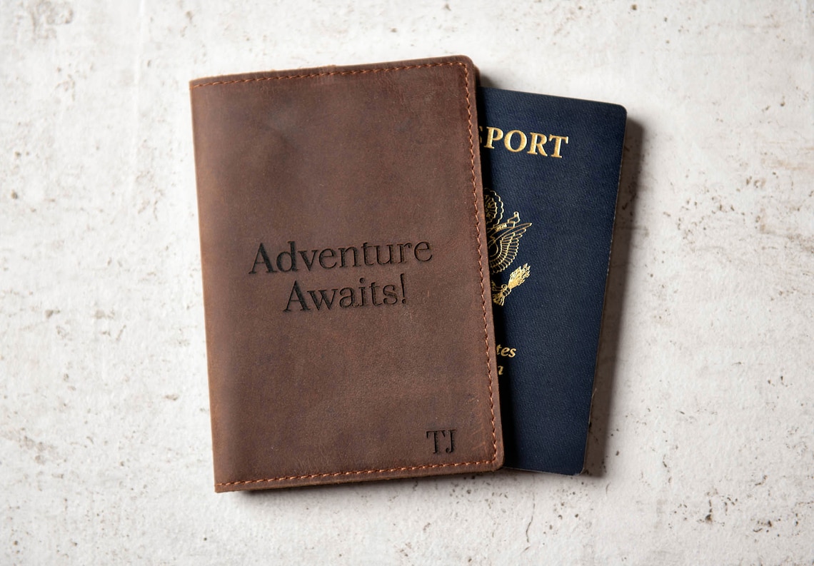 Personalized Leather Passport Cover Holder