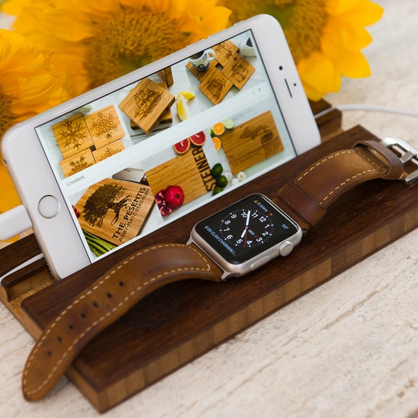 The Single Slot Apple Watch and Phone Charging Dock by Left Coast Original