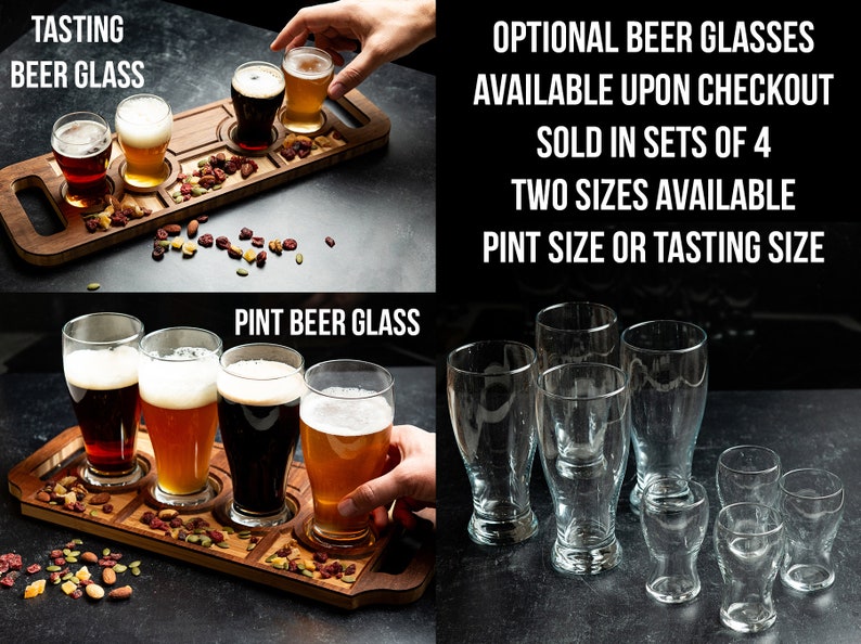 Personalized Beer Flights and Charcuterie Planks 4 Styles and Gift Sets Available image 5