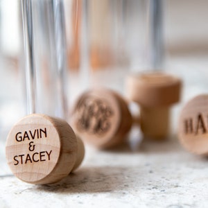 Personalized Wine Bottle Stoppers by Left Coast Original Light Wood