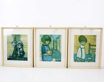 Individual 1960s original framed prints by Belgian artist Jaklein Moerman - Choice of 3 available