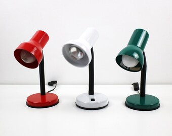 Vintage bendy goose neck desk lamps - working order - choice of 3 colours