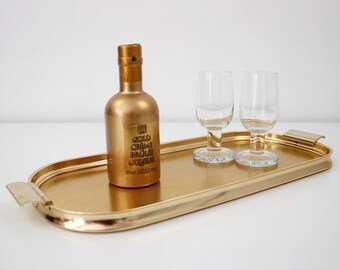 Vintage gold anodised tray by Carefree 1960s