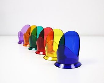 F Minuti for Guzzini set of 1990s post modern acrylic paper cup holders - Colors range Fratelli Guzzini Italy - multicolour