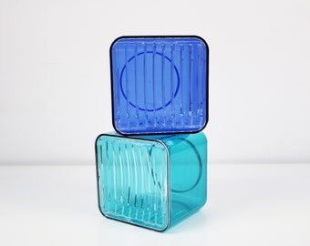 2001 Angletti and Ruzza CD holder C-Dream single cube in polished acrylic for Fratelli Guzzini unused stock