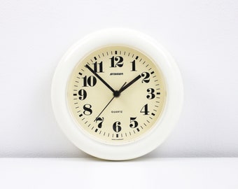 Rare Staiger West Germany 1970s space age white plastic quartz clock