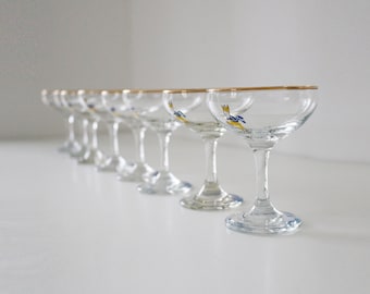 PAIR of leaping deer original Babycham glasses - 3 pairs available - cocktail party