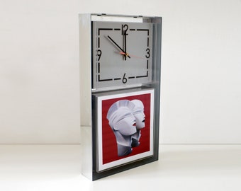 1970s art deco revival perspex advertising clock - tobacconist shop wall clock