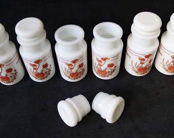 Cerve storage jar | Etsy Milk Glass Set of Five Spice Jars
