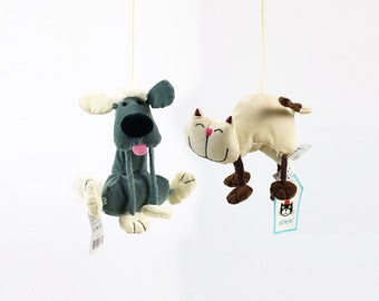 Retired with tags vintage Jellycat Dingly Dangly dog OR cat - Sheep Dog or Siamese