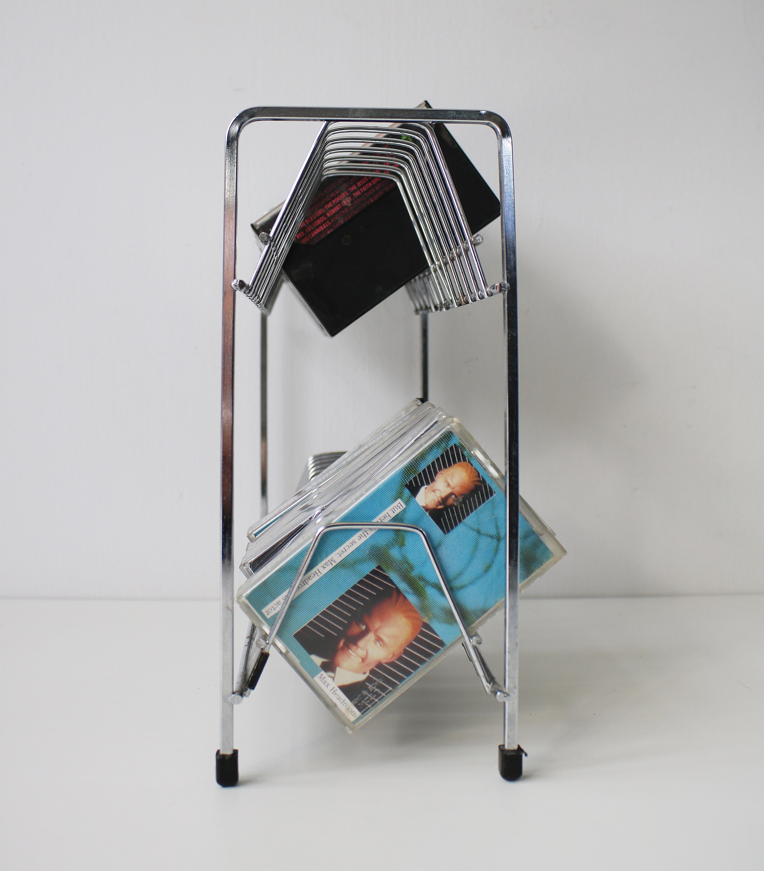 Cassette rack finished in chrome 2 teir