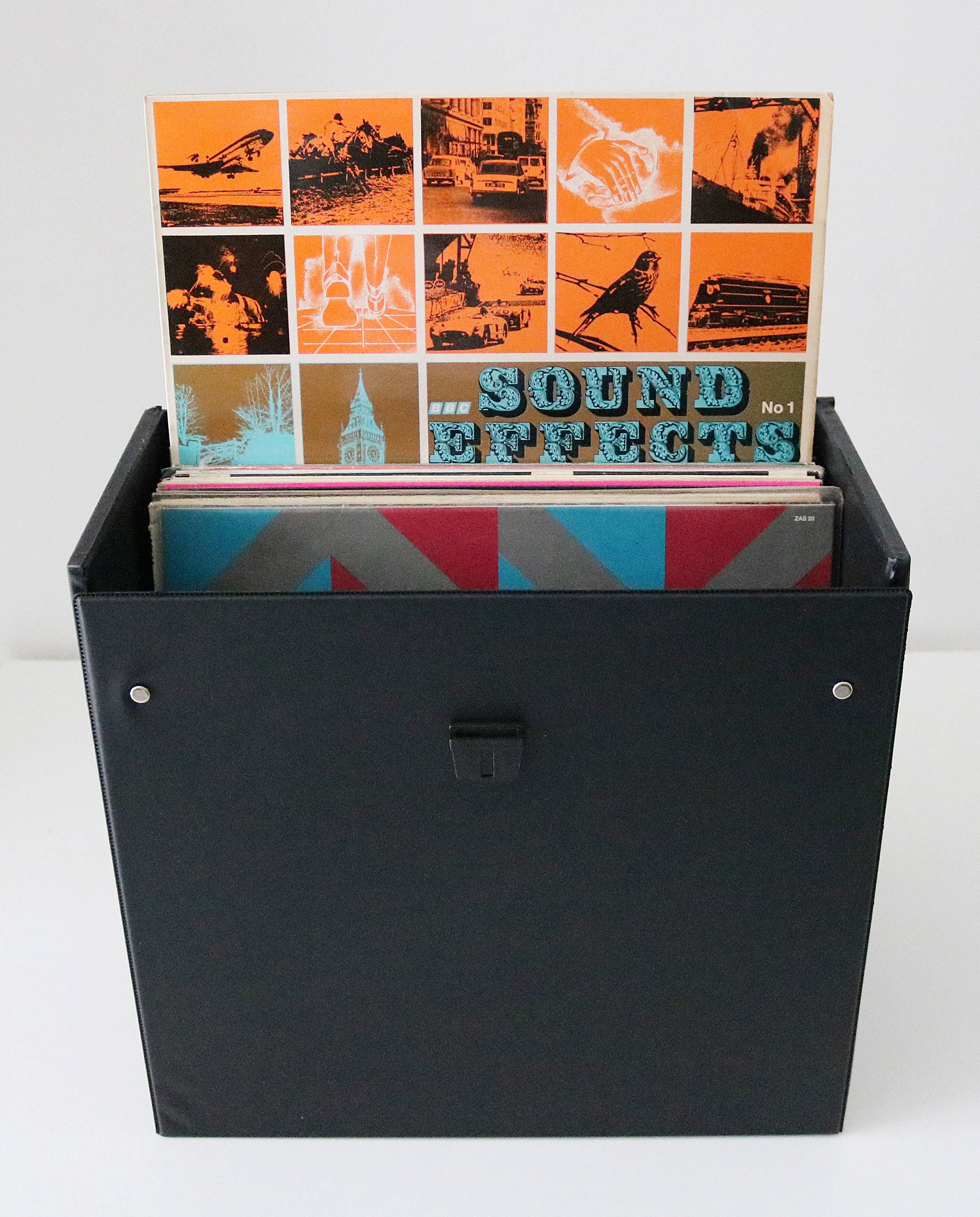 Retro black vinyl record case vinyl albums 12 inch storage