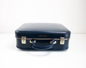 1960s / 70s navy blue Air India cabin bag / small vanity case