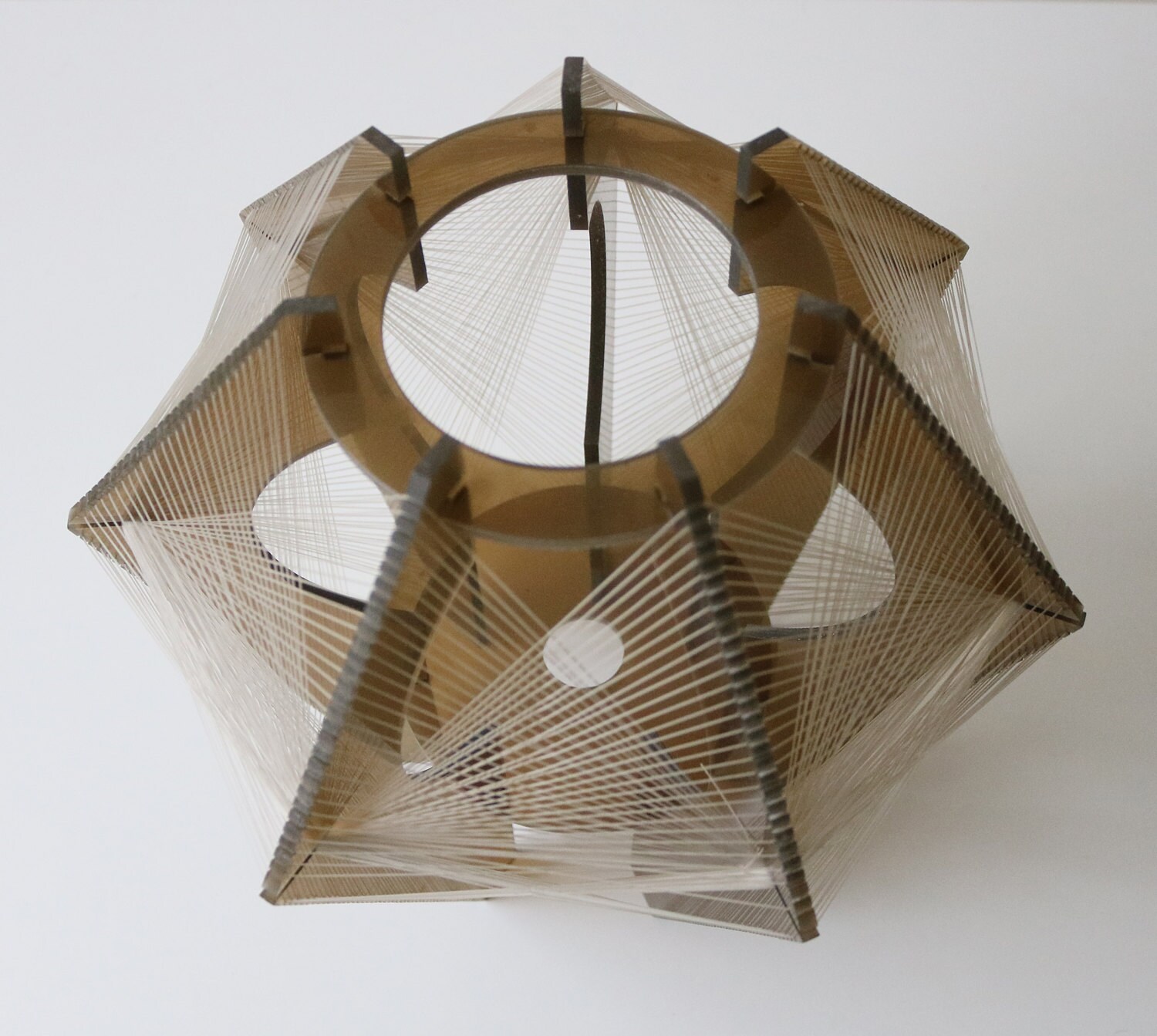 Mid Century Lucite and Nylon String Lamp Shade