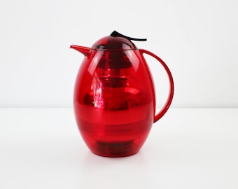 1990s Y2K translucent red Melody vacuum jug. Made by Emsa West Germany