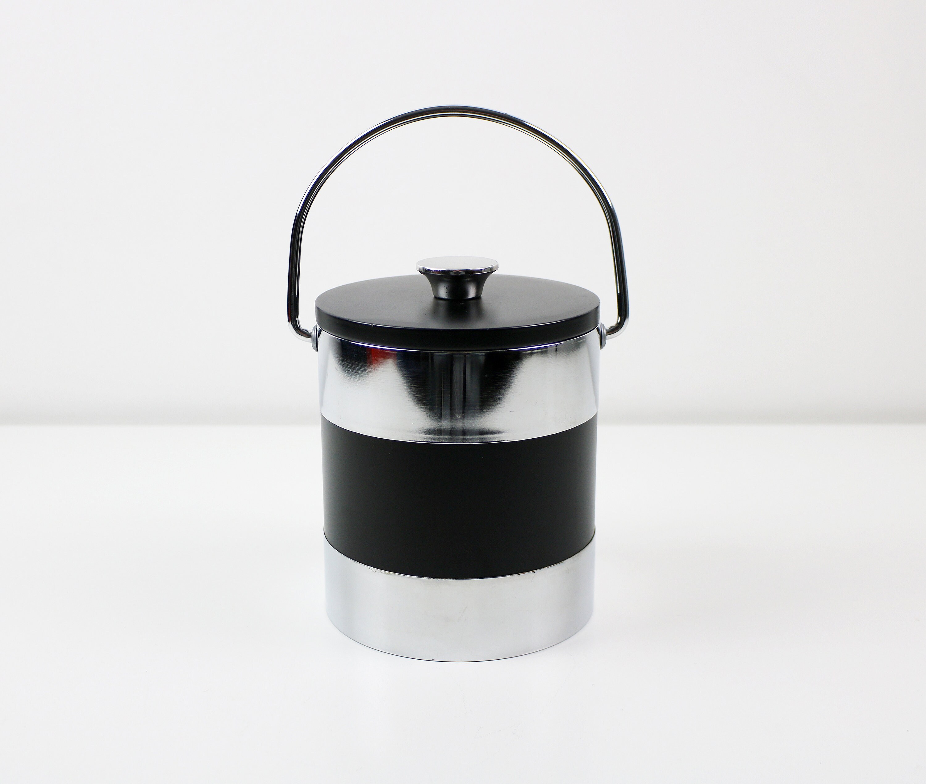 Vintage Japanese Ice Bucket in Black and Chrome Finish With Etsy