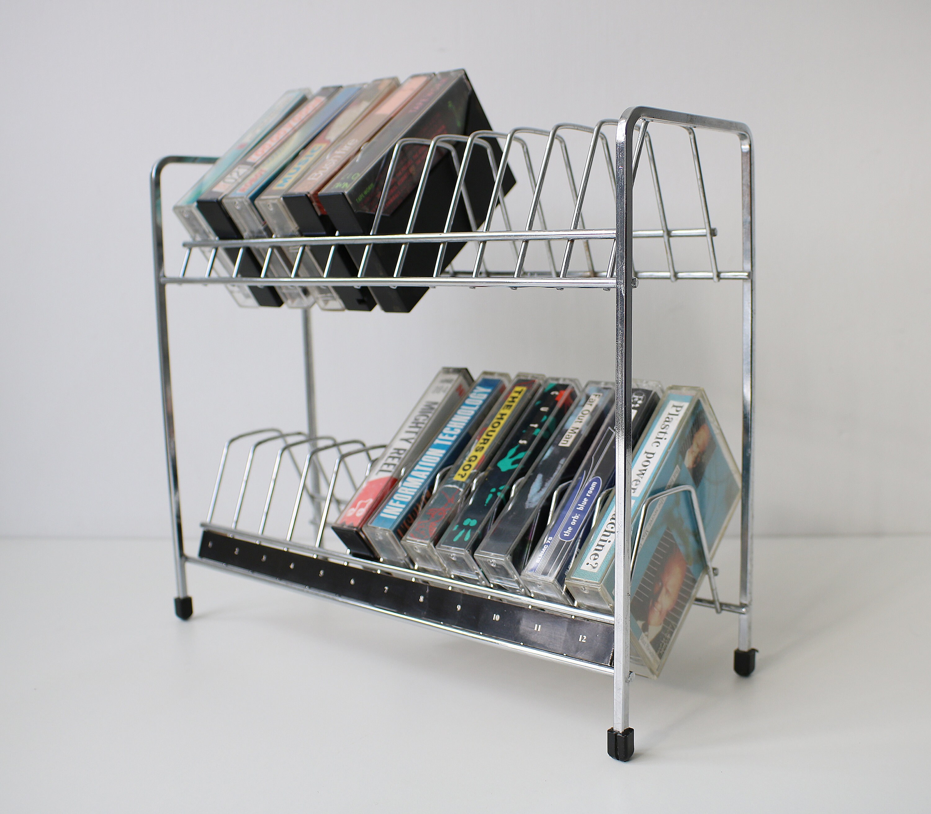 Cassette rack finished in chrome 2 teir