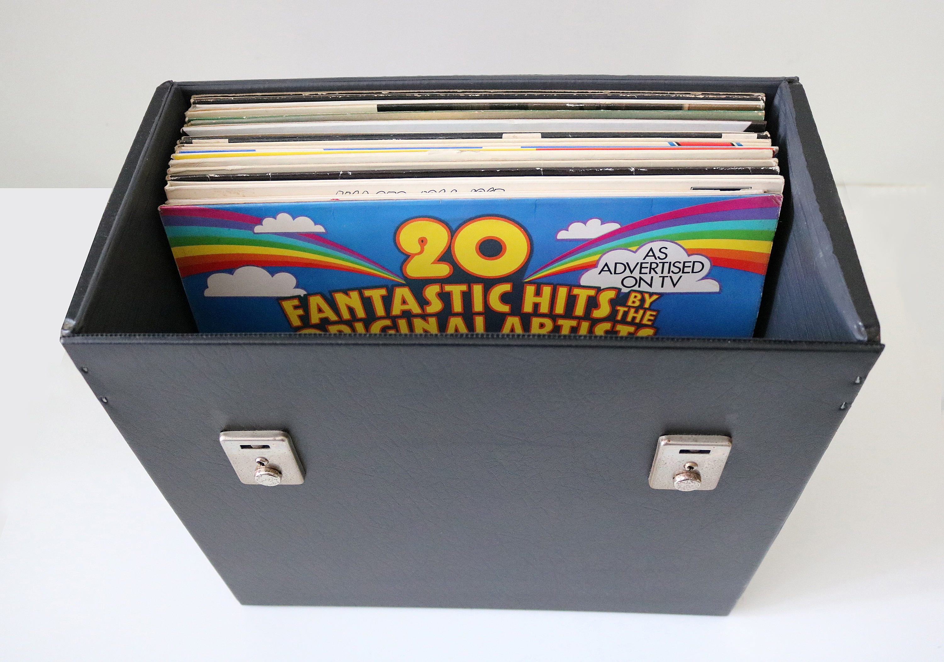 Retro vinyl record storage case albums and 12 inch