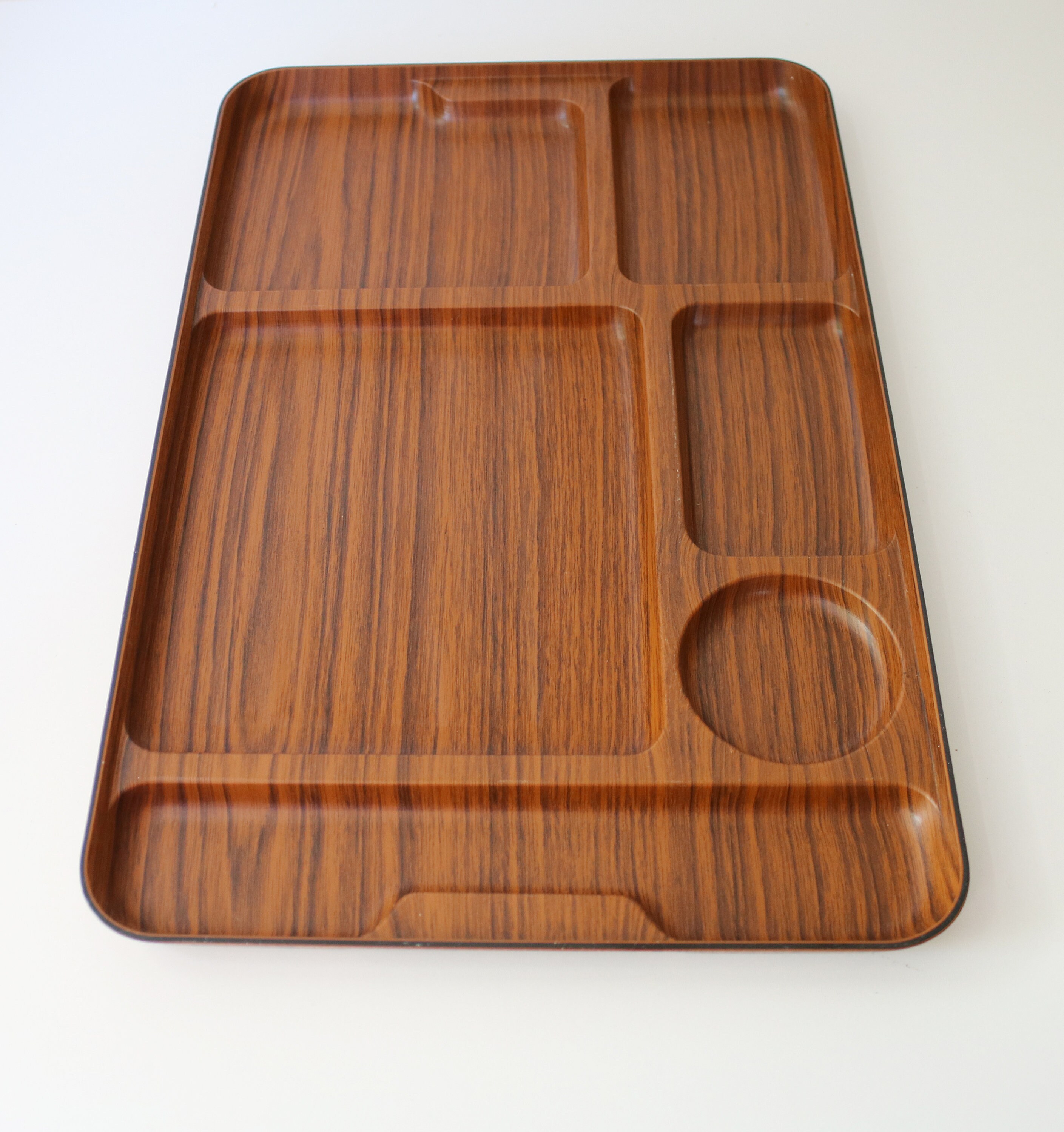 Robex mid century dinner tray retro TV dining teak effect laminate