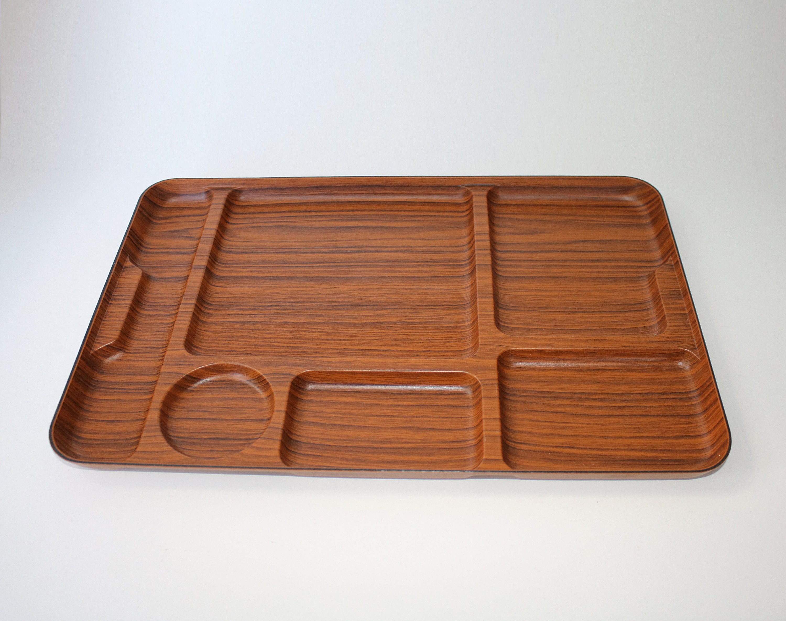 Robex mid century dinner tray retro TV dining teak effect laminate