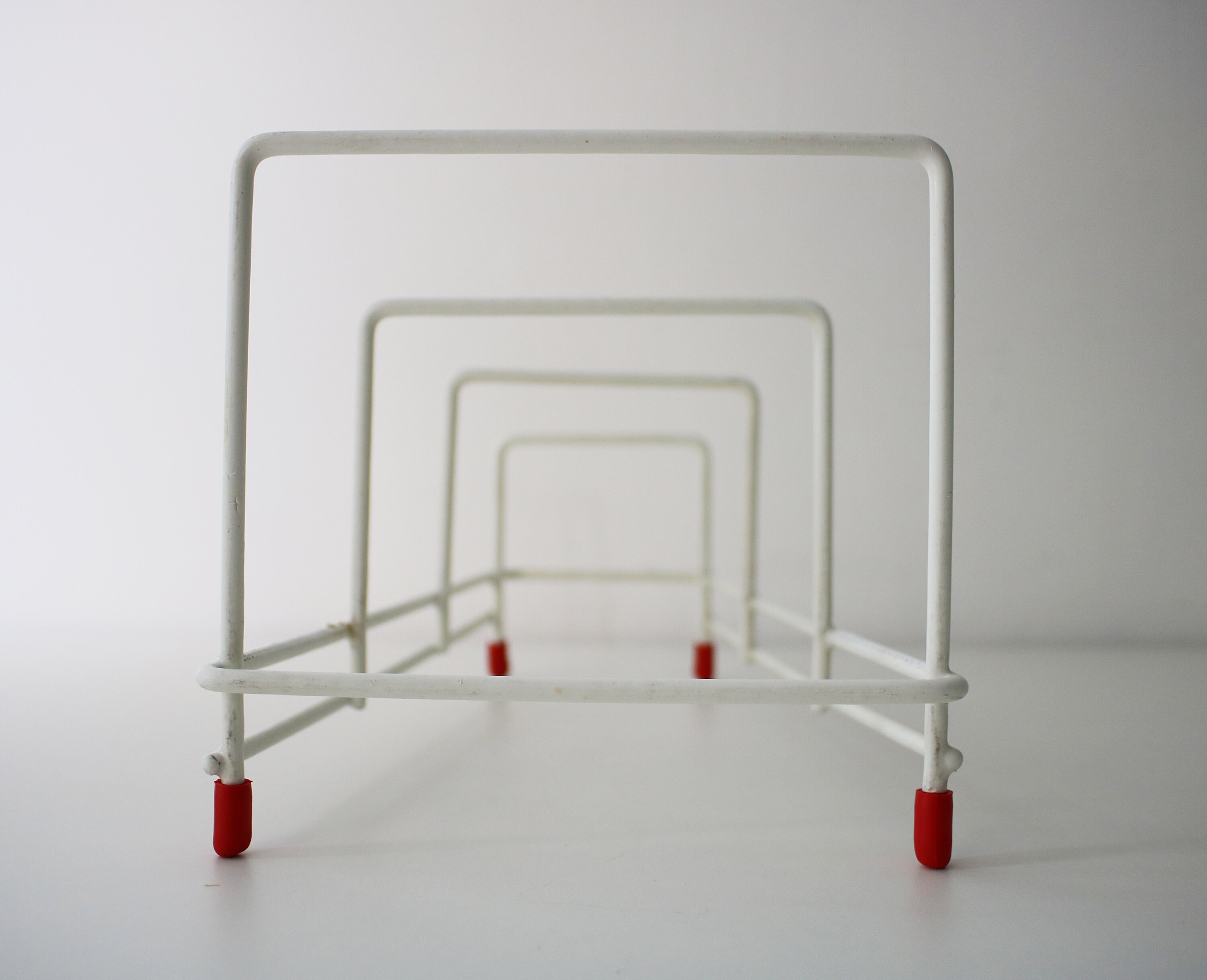 1960s 70s plastic coated wire plate rack