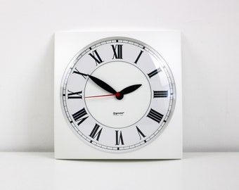 Postmodern / space age wall clock F Castiglione Morelli for Guzzini 1980s / 90s