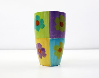 1990s hand painted daisy vase by Amano - Made in Germany