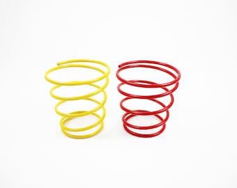 PAIR of 1980s / 90s metal coil spiral paper cup holder - available in 2 colours