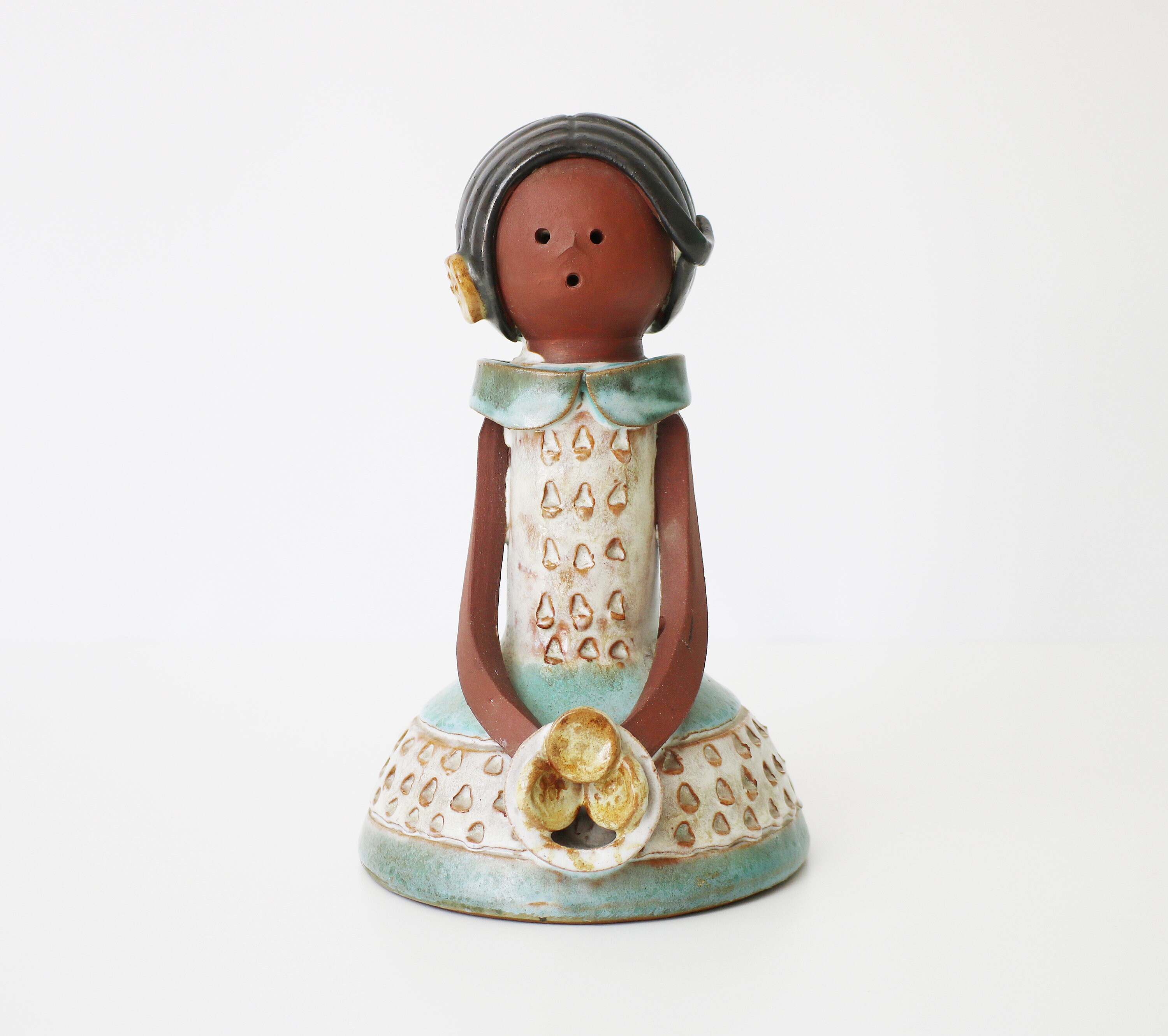 Vintage Spanish Pottery Figure With Scandi Influence Handmade For