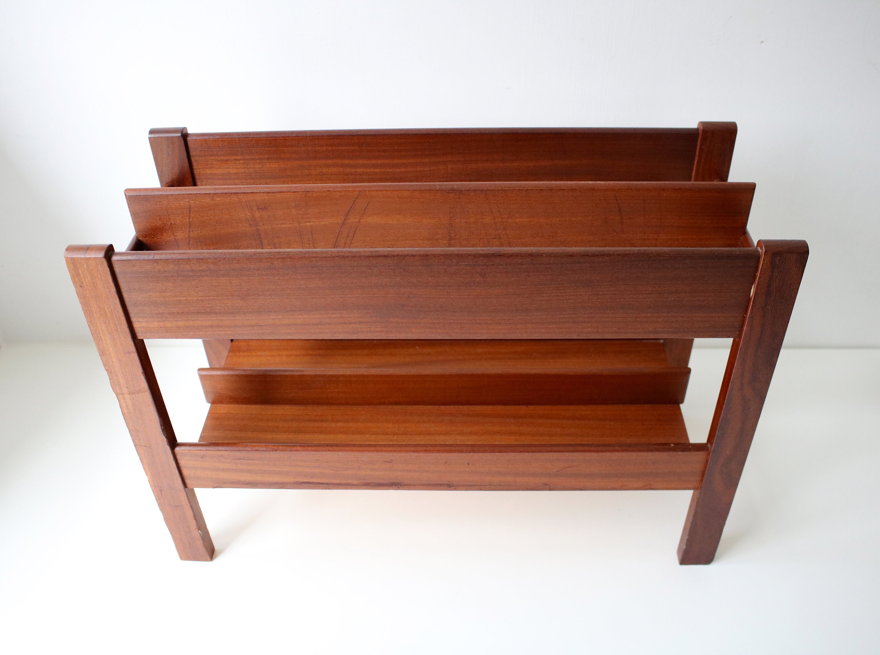 Mid Century Heals magazine / record rack in teak Cantebury design by