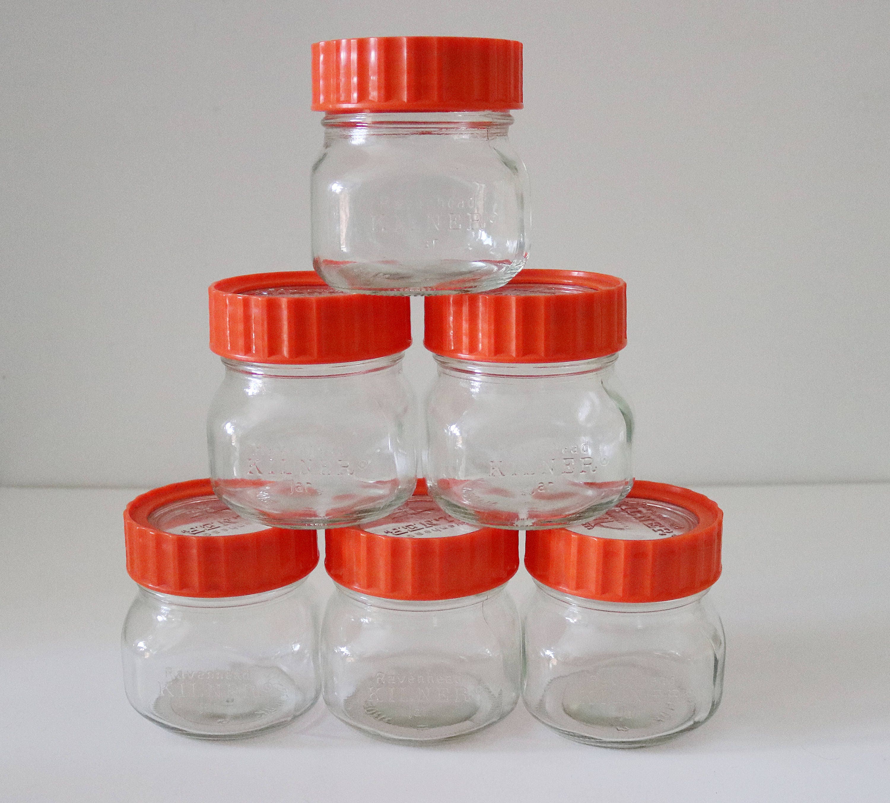 Orange Kilner jar by Ravenhead for jam preserve sweeties nicknacks