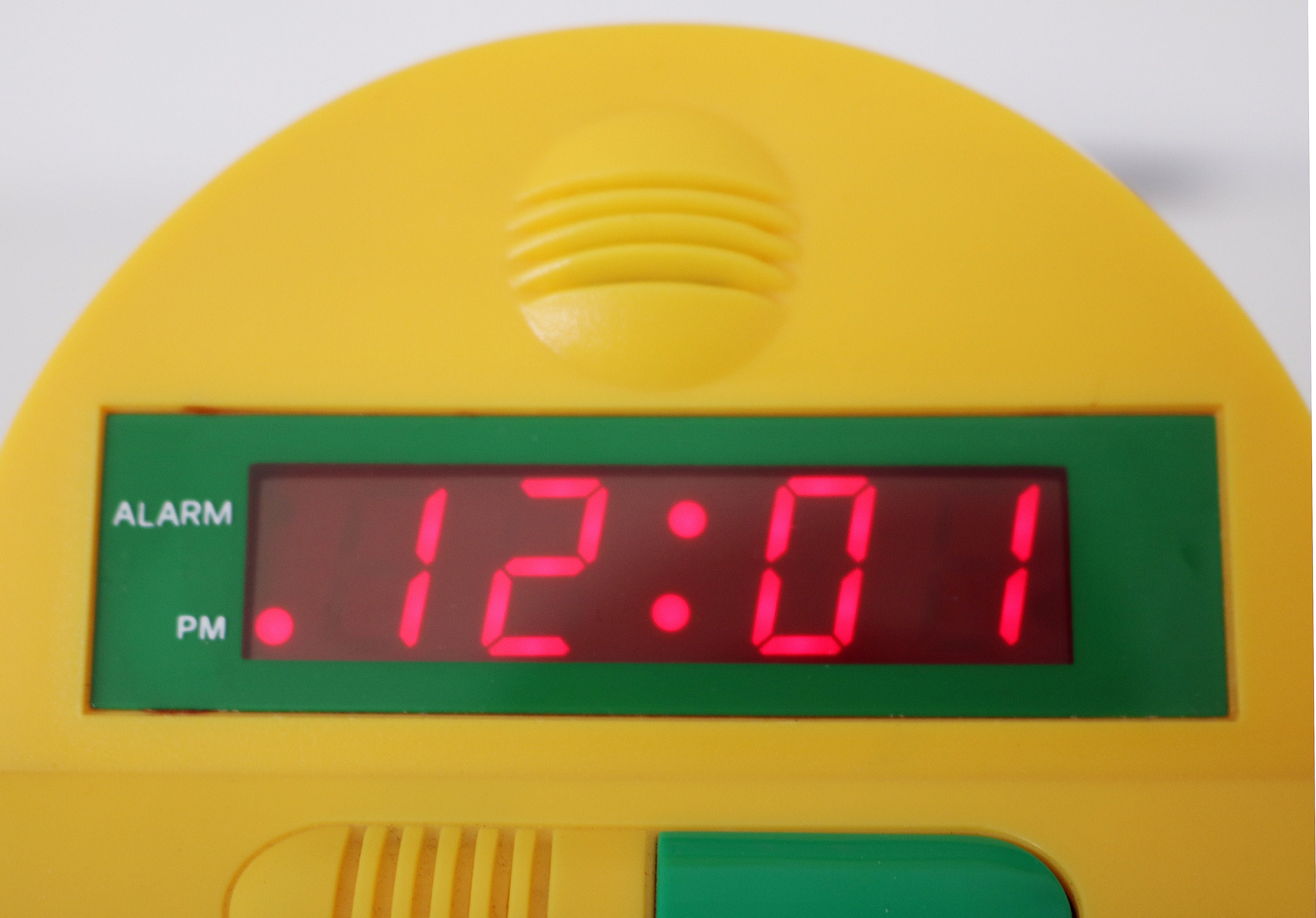 1980s 90s Memphis style digital alarm clock in bright plastic working