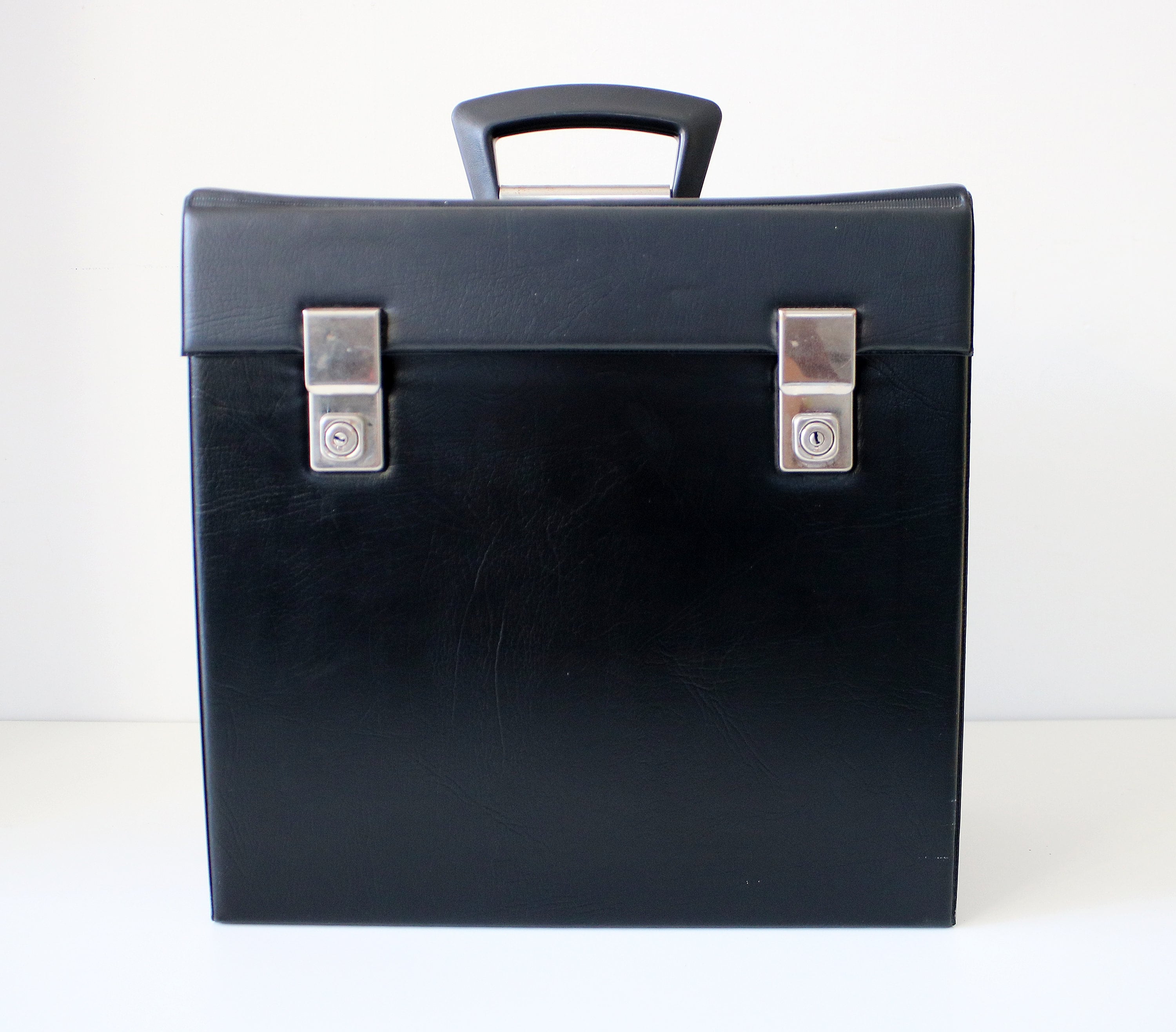 Black vinyl covered record case vinyl albums 12 inch singles LP storage box